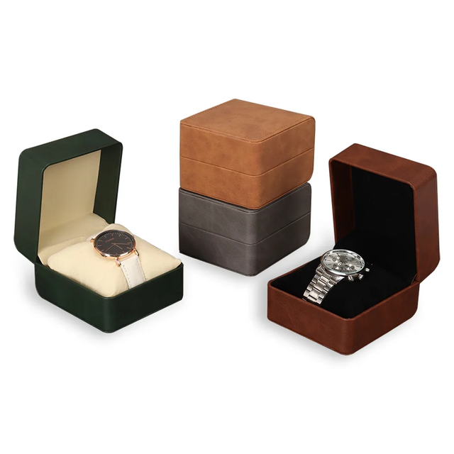 Custom LOGO PU Leather Single Watch Package Storage Box Smart Watch Organizer Box Watch Gift Packaging Box Watch Case