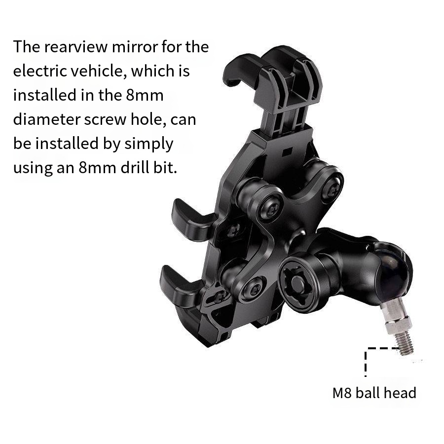 M8 Screw Mount - Anti-theft with Shock Absorption black