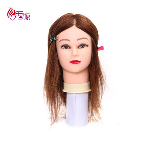Cosmetología 100% cabeza de Maniquí de entrenamiento de cabello humano, venta al por mayor peluquería de práctica de salón africano americano con hombros - Product Image 3