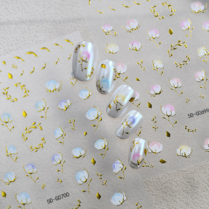 Suministros para <span class=keywords><strong>Uñas</strong></span>, Adhesivos Metálicos de Alta Calidad con Flores Rosas y Azules, Adhesivos 3D/5D para <span class=keywords><strong>Uñas</strong></span>, Decoración de Manicura - Product Image 1