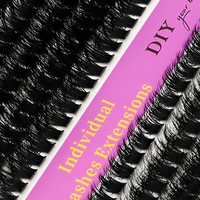 Extensions de cils 3D en grappe noires, 14 rangées, volumineuses, douces et denses, faux cils segmentés pour pose DIY 40D 60D 80D 100D