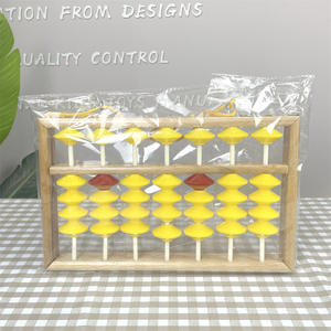 عداد خشبي صيني كبير الحجم بـ 13 عودًا، غير قابل للانزلاق، مع خرز بلاستيكي أصفر ومركز أحمر، لعبة تعليمية للمعلمين، عداد سوروبان - Product Image 4