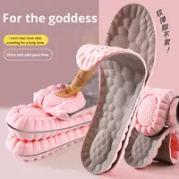 Semelles 4D en PU à haute élasticité pour femmes, absorbant les chocs et la douleur, pour un confort sportif.