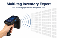 Lecteur RFID UHF portable Android 12 Impinj E710 avec scanner de codes-barres 2D, terminal robuste pour la gestion des stocks d'entrepôt