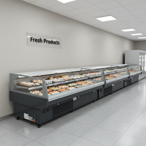 Refrigerador Comercial de Mostrador Abierto para Servir, Vitrina Exhibidora de Pescado, Comida Fría y Carne Fresca - Product Image 6
