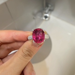 Precio al por mayor: Gema de laboratorio de rubí rosa intenso con corte Asscher y corte rosa, suelta, proveedor de joyería Lubi Lai, certificado GRC - Product Image 5