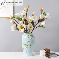 Fleur de Magnolia Artificielle Nordique en Soie, Branche Florale pour Mariage, Décoration Intérieure, Accessoire Hôtelier