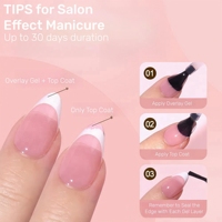 MyBeautyNails - Uñas postizas de gel de cobertura completa con puntas francesas, 9 colores, forma ataúd/almendra, de gel suave, a presión