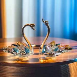 Cisne de Cristal, Decoración Creativa para Sala de Estar, Entrada, Mueble para TV, Vitrina, Decoración del Hogar, Artesanía de Cristal - Product Image 1