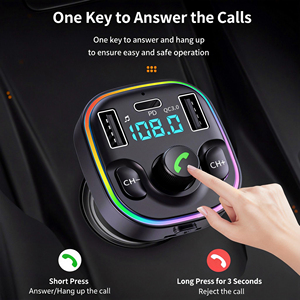 Transmisor FM para Auto Portátil X8 BT5.0 con Doble Puerto USB, Cargador Rápido, Compatible con MP3, Llamadas Manos Libres y Tarjeta TF, 1 Año de Garantía - Product Image 2