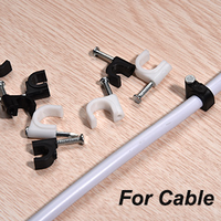 Clips de câble en nylon blanc Clips de câble plats en plastique regroupant des fils