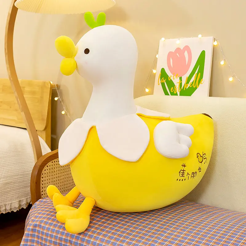 Benutzer definierte Bananen ente Gefüllte Puppe Weiche Tier Plüschtiere Wurf kissen Für Kinder Kinder schlaf bett 23cm/35cm/55cm