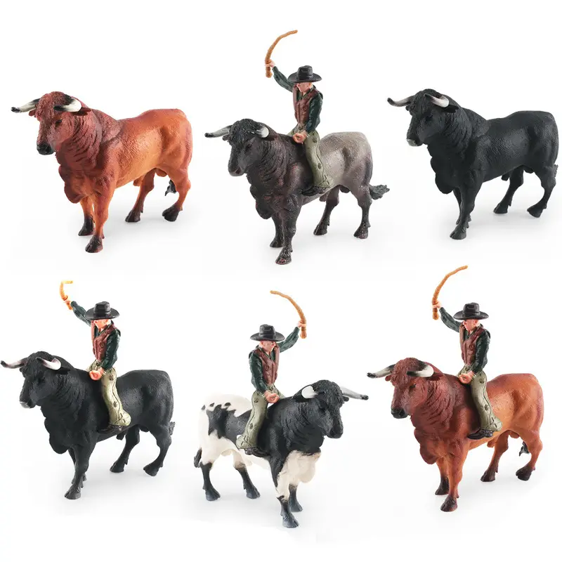 HY simülasyon İspanyolca bullfighting takım modeli kuzey afrika boğa eğitmen şövalye dekore statik ekran oyuncak