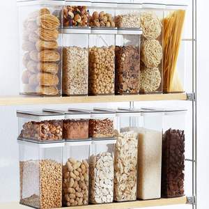 High Quality 850ml Rectangle Plastic BPA Free Airtight Canister Container with Lid for Storing Dry Food - Product Image 1