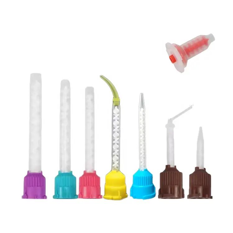 Bahan kesan gigi silikon Crown Mixer Nozzle sekali pakai Dental Mixing tips