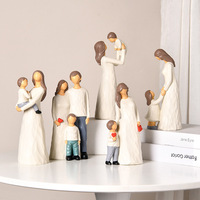 Woonkamer tv-meubels en verfijnde creatieve bruiloft- en zakelijke geschenken, warme hars familiefiguurtjes ornamenten