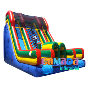 Toboggan sec gonflable en PVC personnalisé toboggan gonflable mur d'escalade parcours du combattant avec double toboggan pour enfants et adultes - Product Image 4