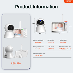 <span class=keywords><strong>5</strong></span> inch bán sỉ không dây hồng ngoại Night Vision video vú em HD màn hình bé với máy ảnh và âm thanh video bé màn hình - Product Image 4