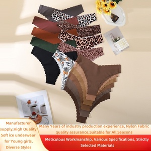 Set Personalizzato di 10 Slip Triangolari Senza Cuciture <span class=keywords><strong>per</strong></span> Donna, con Bordo Smerlato, Lusso Leggero, Intimo Base Premium, Colori Assortiti - Product Image 1