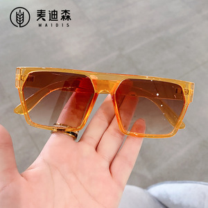 Maidis Square <b>Frame</b> Sunglasses Pc <b>Frame</b> Ac Lens Uv400 Unisex Gradient Blue Transparent Style - Product Image 2
