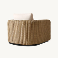 Ensemble de canapés d'extérieur en aluminium et corde de rotin, résistant à l'eau et durable, mobilier de jardin, mobilier de terrasse, ensemble de table brasero, ensemble de canapés de jardin