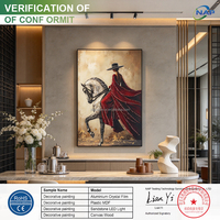Art mural luxe porcelaine cristal incrustée diamant, portrait dame africaine élégante avec cheval pour décoration maison