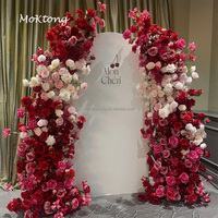 Composition florale artificielle rose vif et vert, arche personnalisable, vente directe usine, toile de fond de mariage, arche florale