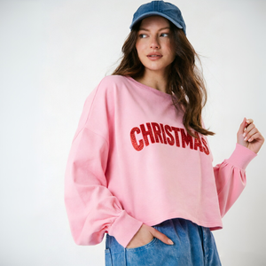 <span class=keywords><strong>Sudadera</strong></span> Rosa de Manga Larga para Mujer, Festiva, de Chenilla, con Diseño de Galleta de Jengibre, para Navidad - Product Image 4