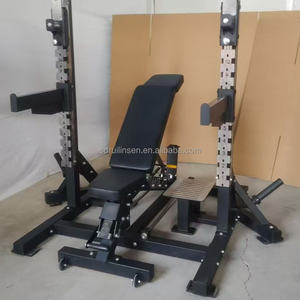 Système de rack combiné multifonctionnel pour développations assises (plate/inclinée), poussées de hanche, rameuses et curls biceps – <span class=keywords><strong>Banc</strong></span> et rack réglables - Product Image 5