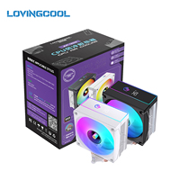 Ventilateur ARGB PWM Lovingcool AP400 à prix d'usine OEM, logo personnalisé, 600-1600 tr/min, refroidisseur d'air à tour unique haute performance TDP avec affichage numérique