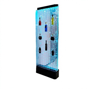 Fontaine murale à bulles LED en acrylique avec étagère à vin, panneau à bulles d'eau RGB, séparateur de pièce, bar à domicile, salon, décoration d'hôtel - Product Image 4