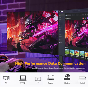 Mạng mềm linh hoạt mèo 8 lõi nhôm lá chắn PVC Áo khoác RJ45 vá LAN Cáp cat8 cáp Ethernet - Product Image 6
