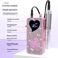 Perceuse à ongles électrique rechargeable portable 35000 tr/min, faible bruit, machine professionnelle de manucure et pédicure avec design trèfle à quatre feuilles