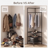 Porte-vêtements d'angle triangulaire autoportant portable pour chambre à coucher