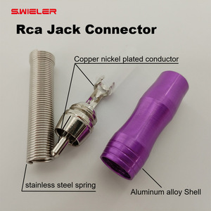 <span class=keywords><strong>หัว</strong></span>แจ็ค RCA ตัวผู้แบบมืออาชีพพร้อมสปริงเหล็กอะแดปเตอร์ <span class=keywords><strong>AUX</strong></span> ตัวผสมลำโพงทองแดงชุบนิกเกิล - Product Image 2