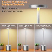 Lampe de table en métal Saint Louis noire, 3 couleurs, gradation progressive, commande tactile, lampe de bureau LED rechargeable, décoration pour la maison, l'hôtel, le bar