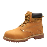 Bottes de sécurité de travail en cuir nubuck jaune M0081ST - Prix usine, résistantes à l'huile et aux acides, pour hommes