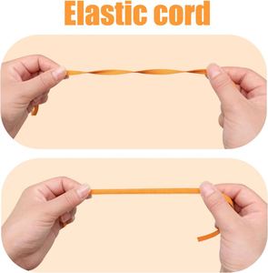 6mm 1/4 Inch 55 Yards Orange Coated Round Elastic Band Heavy Duty Stretchy for Sewing Shoes Pants Clothing Hair Bands DIY Crafts - Product Image 3