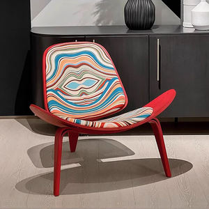 Giản dị đơn giản hiện đại Thiết kế ban công Ghế sofa đơn vải Bắc Âu Nụ cười Vỏ ghế phòng khách tựa lưng ghế máy bay - Product Image 3