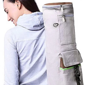 Yoga Mat <b>Duffle</b> <b>Bag</b> Patterned <b>Canvas</b> with Pocket and Zipper - Product Image 2