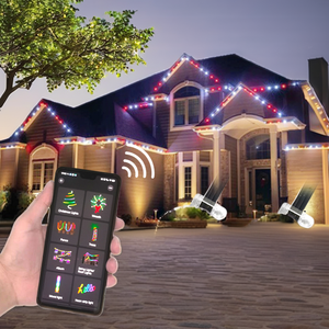 Ensemble de lumières LED colorées pour sapin de Noël, alimenté par piles, indice de protection IP44, commande manuelle, matériau PS, recommandé pour les enfants - Product Image 2