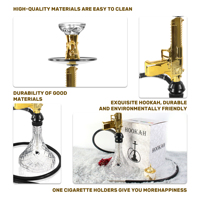 Vente flash : Chicha portable, narguilé, chicha, sheesha, narguilé en résine en forme de pistolet avec tuyau en silicone