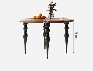 实木餐桌 法式圆形木桌 - Product Image 6