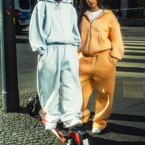 Manufacturer Custom Unisex Zip up Hoodies and Baggy Sweatpants <b>Jogging</b> <b>Suit</b> Tracksuit Set Heavyweight Oversized Men Sweat <b>Suit</b> - Product Image 1