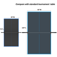Table de tennis de table d'intérieur de taille moyenne avec filet et poteaux à serrage rapide, table d'intérieur pliable noire et bleue