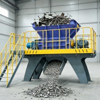 Machine de broyage pour déchets métalliques, déchets de vélos, coques de moteur en aluminium, coques de voitures, déchets de véhicules, cadres de véhicules, fer et acier