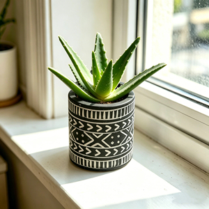Vente chaude 2026 : Pots à fleurs en ciment à motif bohème noir <span class=keywords><strong>pour</strong></span> la décoration intérieure et extérieure, jardin, balcon - Product Image 4