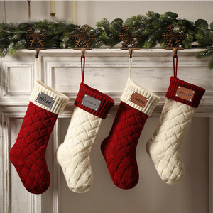 Tất Giáng Sinh dệt kim tùy chỉnh theo phong cách thời trang, 18 inch, <span class=keywords><strong>in</strong></span> tên cá nhân, tất treo Giáng Sinh, quà tặng lễ hội, tiệc tùng, có miếng vá da - Product Image 2