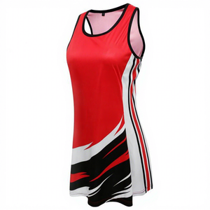 Vestido Deportivo Sublimado para Mujer, Diseño Geométrico en Rosa, Negro y Blanco, Transpirable, de Poliéster, para Jóvenes, con Logotipo - Product Image 5