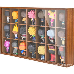 Étagère de présentation en bois pour collection, 3 niveaux, 18 compartiments, pour poupées vinyles, figurines, boîte de rangement, fixation murale - Product Image 1